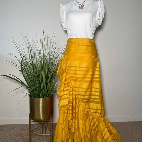 Asymmetrical Ruffle Midi Skirt - Picture 3 of 3